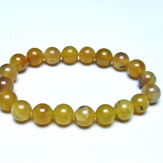 オパール ブレスレット 10mm イエローオパール コモンオパール 一点物 メール便可 [M便 1/10] 111-48661