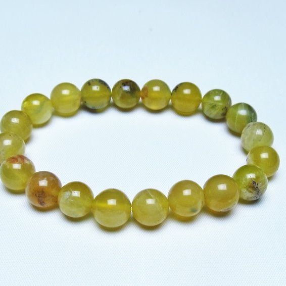 オパール ブレスレット 10mm イエローオパール コモンオパール 一点物 メール便可 [M便 1/10] 111-48663