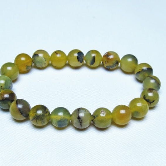 オパール ブレスレット 10mm イエローオパール コモンオパール 一点物 メール便可 [M便 1/10] 111-48665