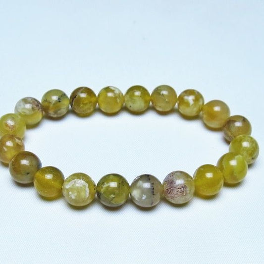 オパール ブレスレット 10mm イエローオパール コモンオパール 一点物 メール便可 [M便 1/10] 111-48668