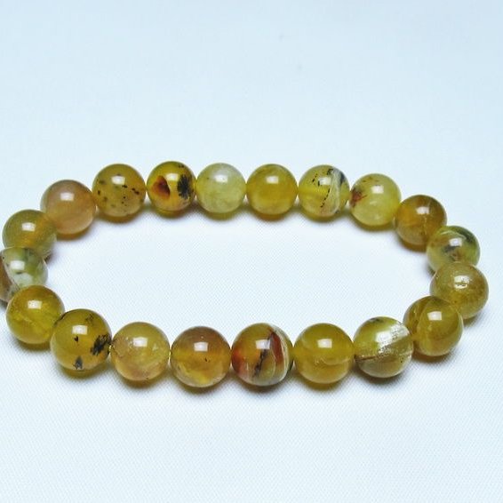 オパール ブレスレット 10mm イエローオパール コモンオパール 一点物 メール便可 [M便 1/10] 111-48669