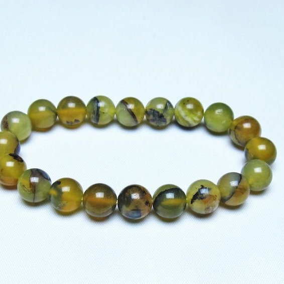 オパール ブレスレット 10mm イエローオパール コモンオパール 一点物 メール便可 [M便 1/10] 111-48670