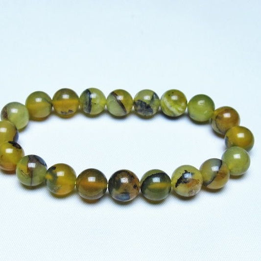 オパール ブレスレット 10mm イエローオパール コモンオパール 一点物 メール便可 [M便 1/10] 111-48670
