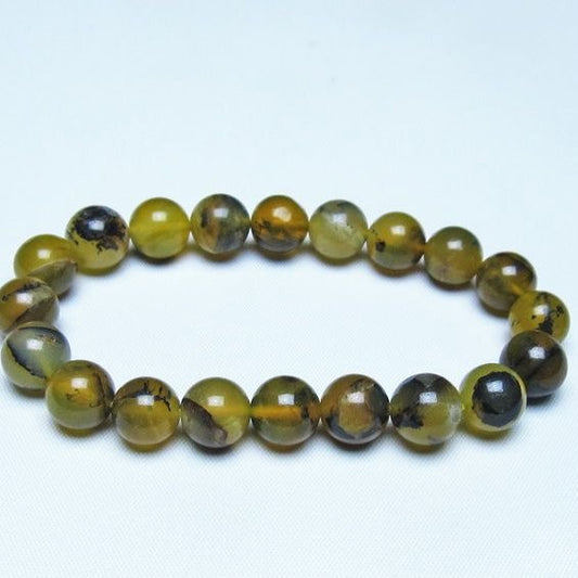 オパール ブレスレット 10mm イエローオパール コモンオパール 一点物 メール便可 [M便 1/10] 111-48672