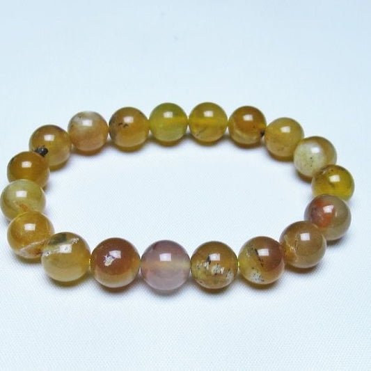 オパール ブレスレット 10mm イエローオパール コモンオパール 一点物 メール便可 [M便 1/10] 111-48673