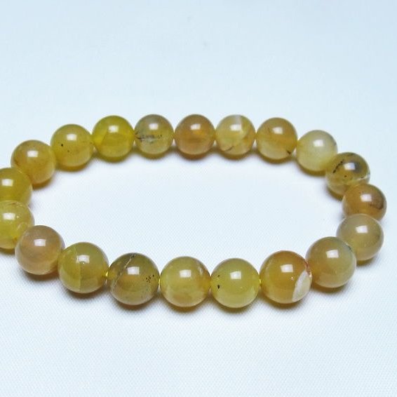 オパール ブレスレット 10mm イエローオパール コモンオパール 一点物 メール便可 [M便 1/10] 111-48674