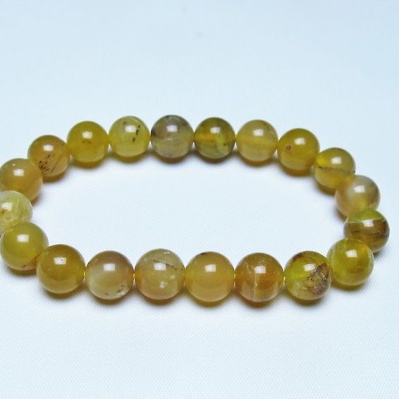 オパール ブレスレット 10mm イエローオパール コモンオパール 一点物 メール便可 [M便 1/10] 111-48675
