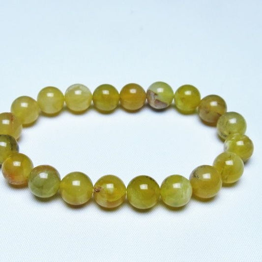 オパール ブレスレット 10mm イエローオパール コモンオパール 一点物 メール便可 [M便 1/10] 111-48677