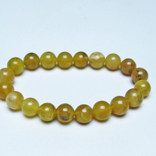 オパール ブレスレット 10mm イエローオパール コモンオパール 一点物 メール便可 [M便 1/10] 111-48678