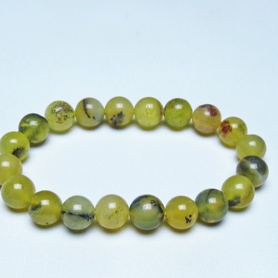 オパール ブレスレット 10mm イエローオパール コモンオパール 一点物 メール便可 [M便 1/10] 111-48682