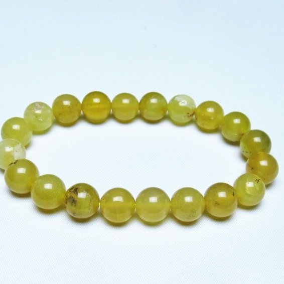 オパール ブレスレット 10mm イエローオパール コモンオパール 一点物 メール便可 [M便 1/10] 111-48684
