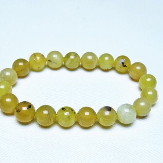 オパール ブレスレット 10mm イエローオパール コモンオパール 一点物 メール便可 [M便 1/10] 111-48689