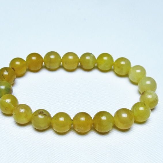 オパール ブレスレット 10mm イエローオパール コモンオパール 一点物 メール便可 [M便 1/10] 111-48690