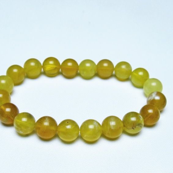 オパール ブレスレット 10mm イエローオパール コモンオパール 一点物 メール便可 [M便 1/10] 111-48691