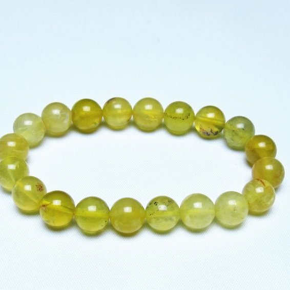 オパール ブレスレット 10mm イエローオパール コモンオパール 一点物 メール便可 [M便 1/10] 111-48693