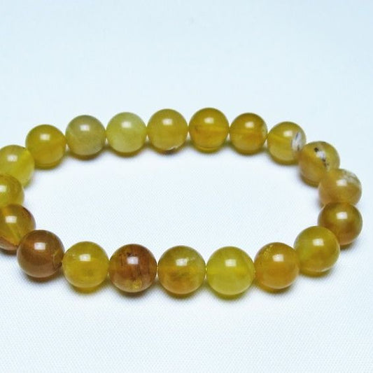 オパール ブレスレット 10mm イエローオパール コモンオパール 一点物 メール便可 [M便 1/10] 111-48697
