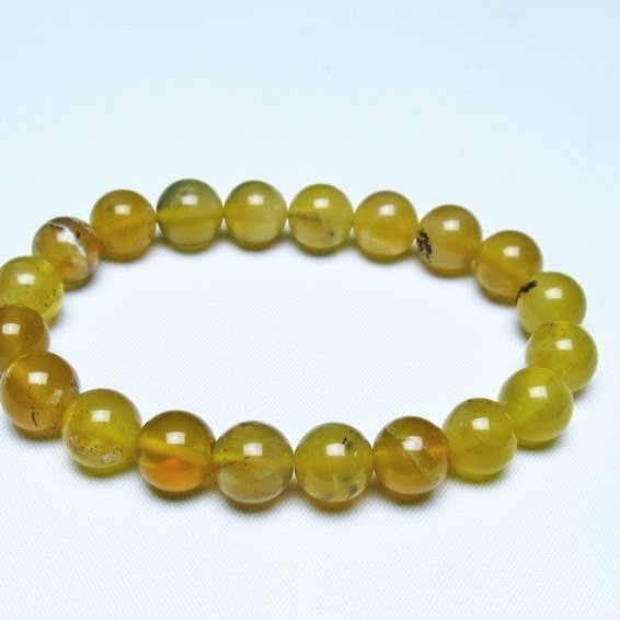 オパール ブレスレット 10mm イエローオパール コモンオパール 一点物 メール便可 [M便 1/10] 111-48698
