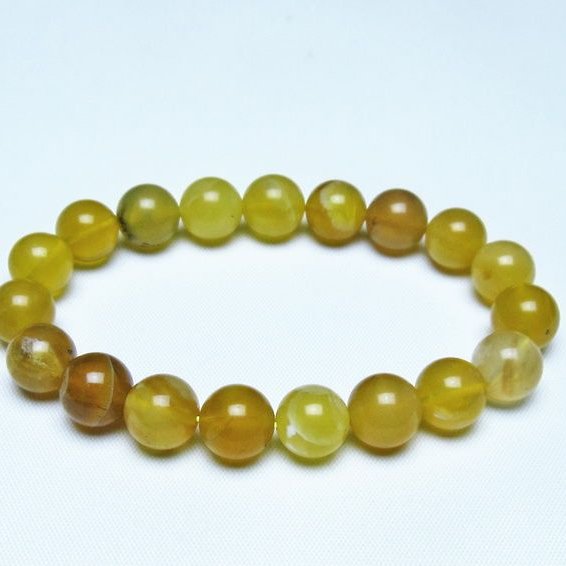 オパール ブレスレット 10mm イエローオパール コモンオパール 一点物 メール便可 [M便 1/10] 111-48700