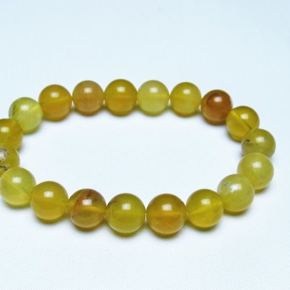 オパール ブレスレット 10mm イエローオパール コモンオパール 一点物 メール便可 [M便 1/10] 111-48701