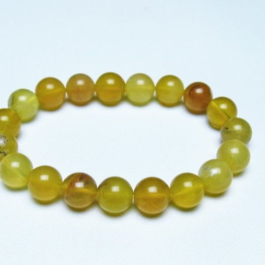 オパール ブレスレット 10mm イエローオパール コモンオパール 一点物 メール便可 [M便 1/10] 111-48701