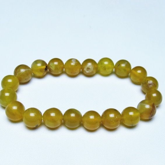 オパール ブレスレット 10mm イエローオパール コモンオパール 一点物 メール便可 [M便 1/10] 111-48704