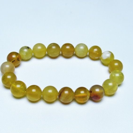 オパール ブレスレット 10mm イエローオパール コモンオパール 一点物 メール便可 [M便 1/10] 111-48706