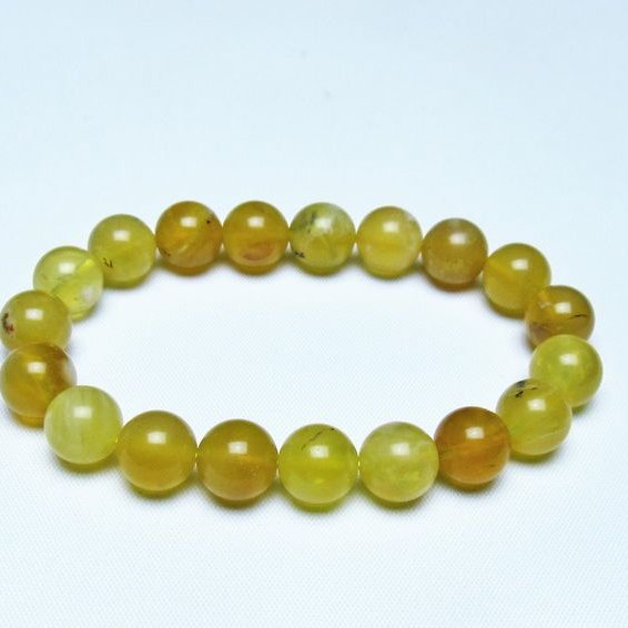オパール ブレスレット 10mm イエローオパール コモンオパール 一点物 メール便可 [M便 1/10] 111-48707
