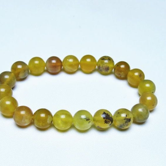 オパール ブレスレット 10mm イエローオパール コモンオパール 一点物 メール便可 [M便 1/10] 111-48708