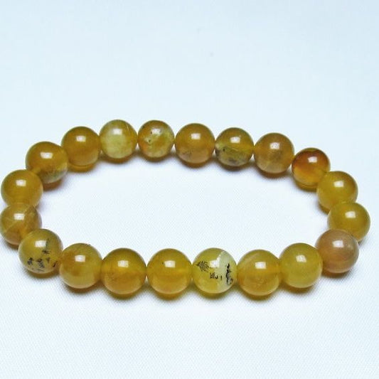 オパール ブレスレット 10mm イエローオパール コモンオパール 一点物 メール便可 [M便 1/10] 111-48709