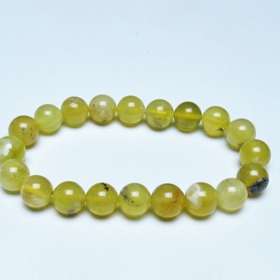 オパール ブレスレット 10mm イエローオパール コモンオパール 一点物 メール便可 [M便 1/10] 111-48714