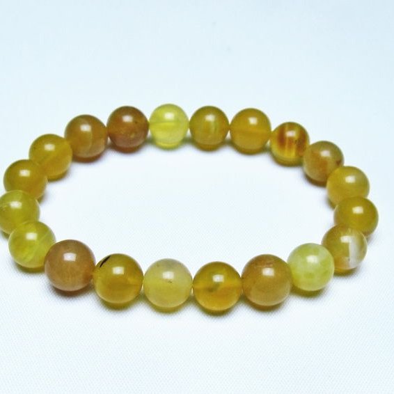 オパール ブレスレット 10mm イエローオパール コモンオパール 一点物 メール便可 [M便 1/10] 111-48717