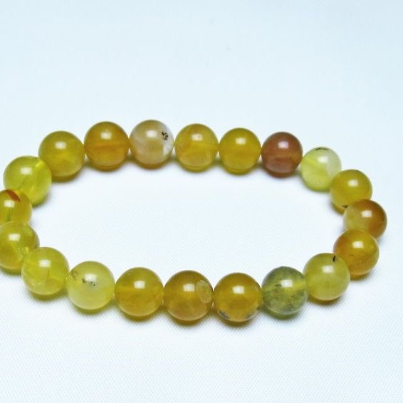 オパール ブレスレット 9mm イエローオパール コモンオパール 一点物 メール便可 [M便 1/10] 111-48719