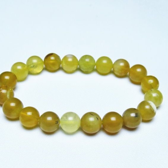 オパール ブレスレット 9mm イエローオパール コモンオパール 一点物 メール便可 [M便 1/10] 111-48723