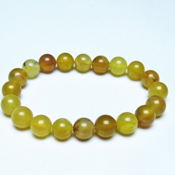 オパール ブレスレット 9mm イエローオパール コモンオパール 一点物 メール便可 [M便 1/10] 111-48724