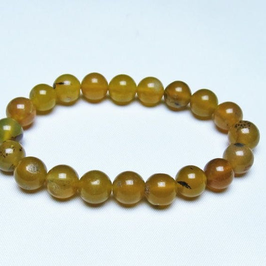 オパール ブレスレット 10mm イエローオパール コモンオパール 一点物 メール便可 [M便 1/10] 111-48726