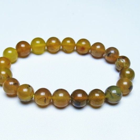 オパール ブレスレット 10mm イエローオパール コモンオパール 一点物 メール便可 [M便 1/10] 111-48727