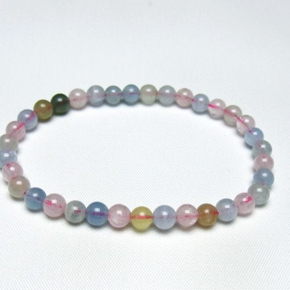 ミックスカラーベリル ブレスレット 5mm 一点物 メール便可 [M便 1/10] 111-48818
