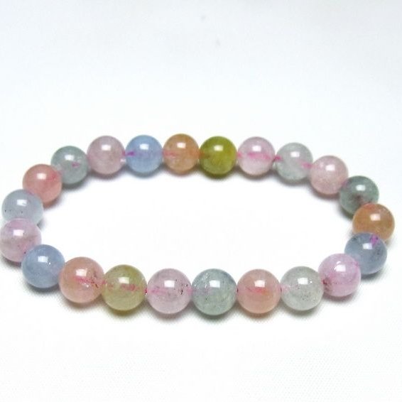 ミックスカラーベリル ブレスレット 9mm 一点物 メール便可 [M便 1/10] 111-48864