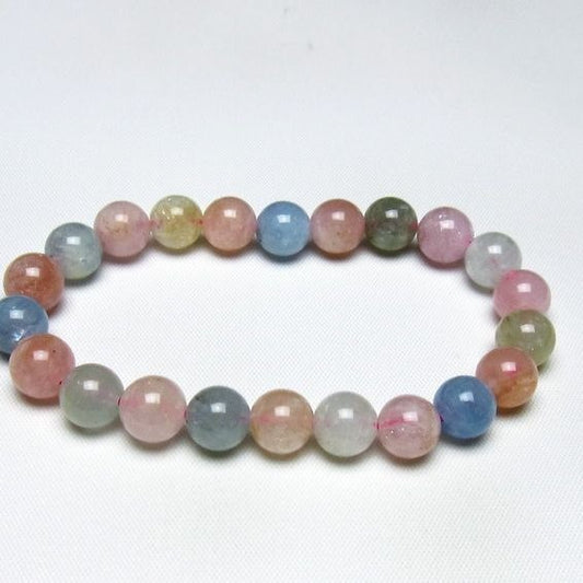 ミックスカラーベリル ブレスレット 9mm 一点物 メール便可 [M便 1/10] 111-48870