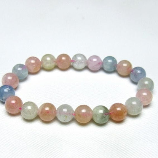 ミックスカラーベリル ブレスレット 9mm 一点物 メール便可 [M便 1/10] 111-48878