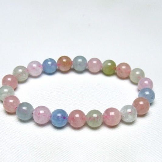 ミックスカラーベリル ブレスレット 9mm 一点物 メール便可 [M便 1/10] 111-48891