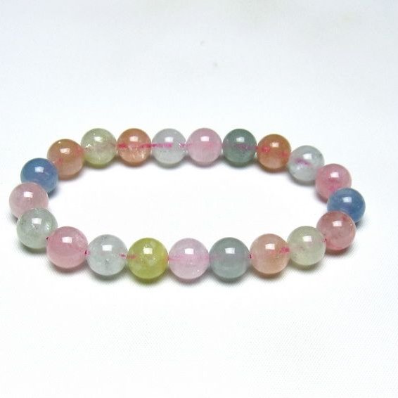 ミックスカラーベリル ブレスレット 10mm 一点物 メール便可 [M便 1/10] 111-48930