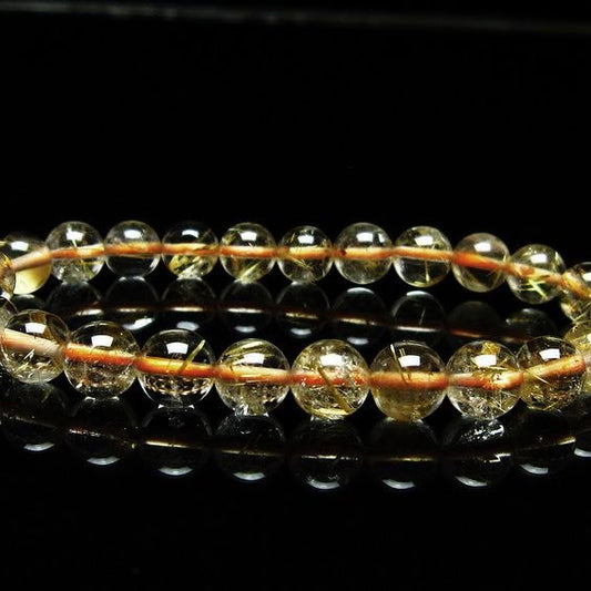 ルチルクォーツ ブレスレット 7mm タイチンルチルクォーツ タイチンルチル 一点物 メール便可 [M便 1/10] 111-48950