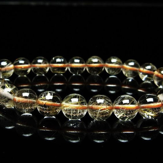 ルチルクォーツ ブレスレット 8mm タイチンルチルクォーツ タイチンルチル 一点物 メール便可 [M便 1/10] 111-48955