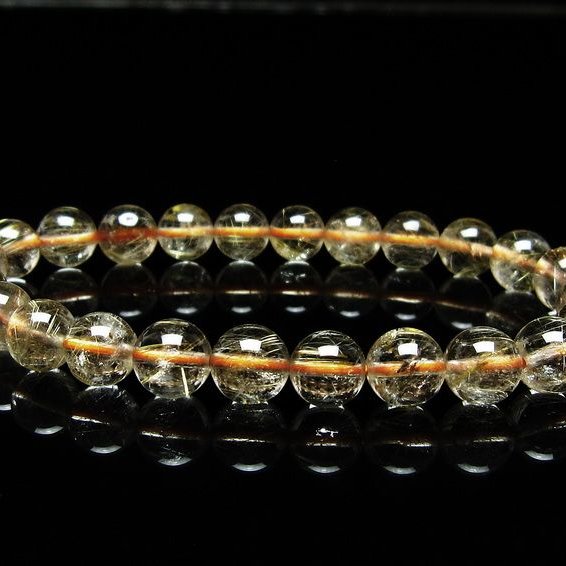 ルチルクォーツ ブレスレット 8mm タイチンルチルクォーツ タイチンルチル 一点物 メール便可 [M便 1/10] 111-48958