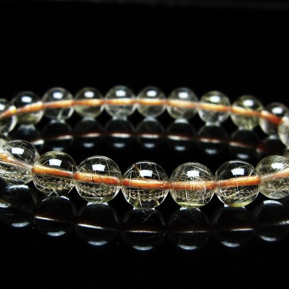 ルチルクォーツ ブレスレット 8mm タイチンルチルクォーツ タイチンルチル 一点物 メール便可 [M便 1/10] 111-48961