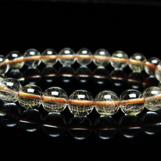 ルチルクォーツ ブレスレット 8mm タイチンルチルクォーツ タイチンルチル 一点物 メール便可 [M便 1/10] 111-48961