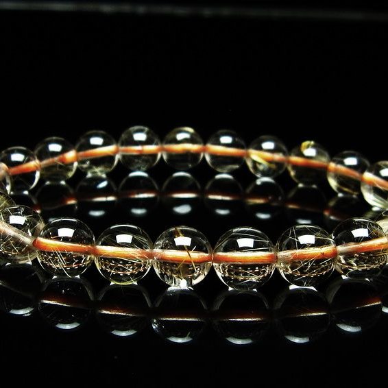 ルチルクォーツ ブレスレット 8mm タイチンルチルクォーツ タイチンルチル 一点物 メール便可 [M便 1/10] 111-48970