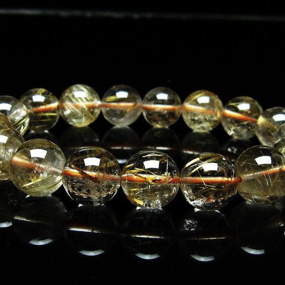 ルチルクォーツ ブレスレット 12mm タイチンルチルクォーツ タイチンルチル 一点物 メール便可 [M便 1/10] 111-48990