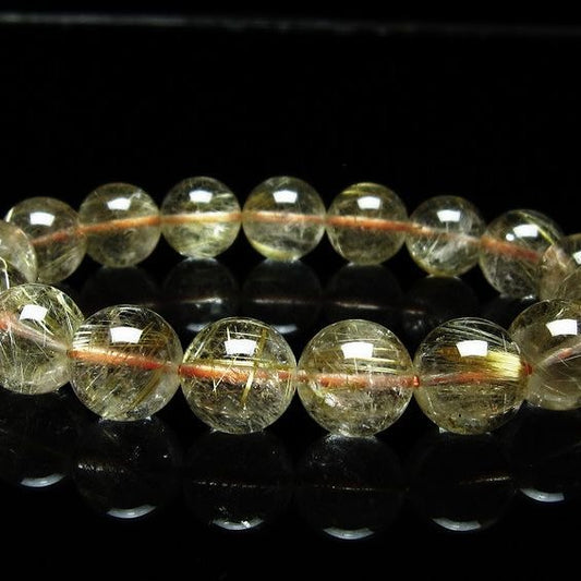 ルチルクォーツ ブレスレット 13mm タイチンルチルクォーツ タイチンルチル 一点物 メール便可 [M便 1/10] 111-48995